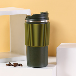 450ml Jieyang Lebo Portable Mode 304 En Acier Inoxydable Double Paroi Vide Boisson Tasse À Café Avec Caoutchouc De Silicone Antidérapant - Product Image 3
