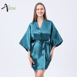 Regalo della sposa abito da damigella d'onore in raso vestaglia in raso a buon mercato abito da sposa <span class=keywords><strong>kimono</strong></span> da sposa - Product Image 2