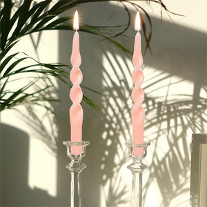 Bougies de dîner coniques en spirale de couleur mélangée longue <span class=keywords><strong>cire</strong></span> de <span class=keywords><strong>tige</strong></span> de dégradé pour les décorations de mariage et de vacances-pour Noël et Pâques - Product Image 4