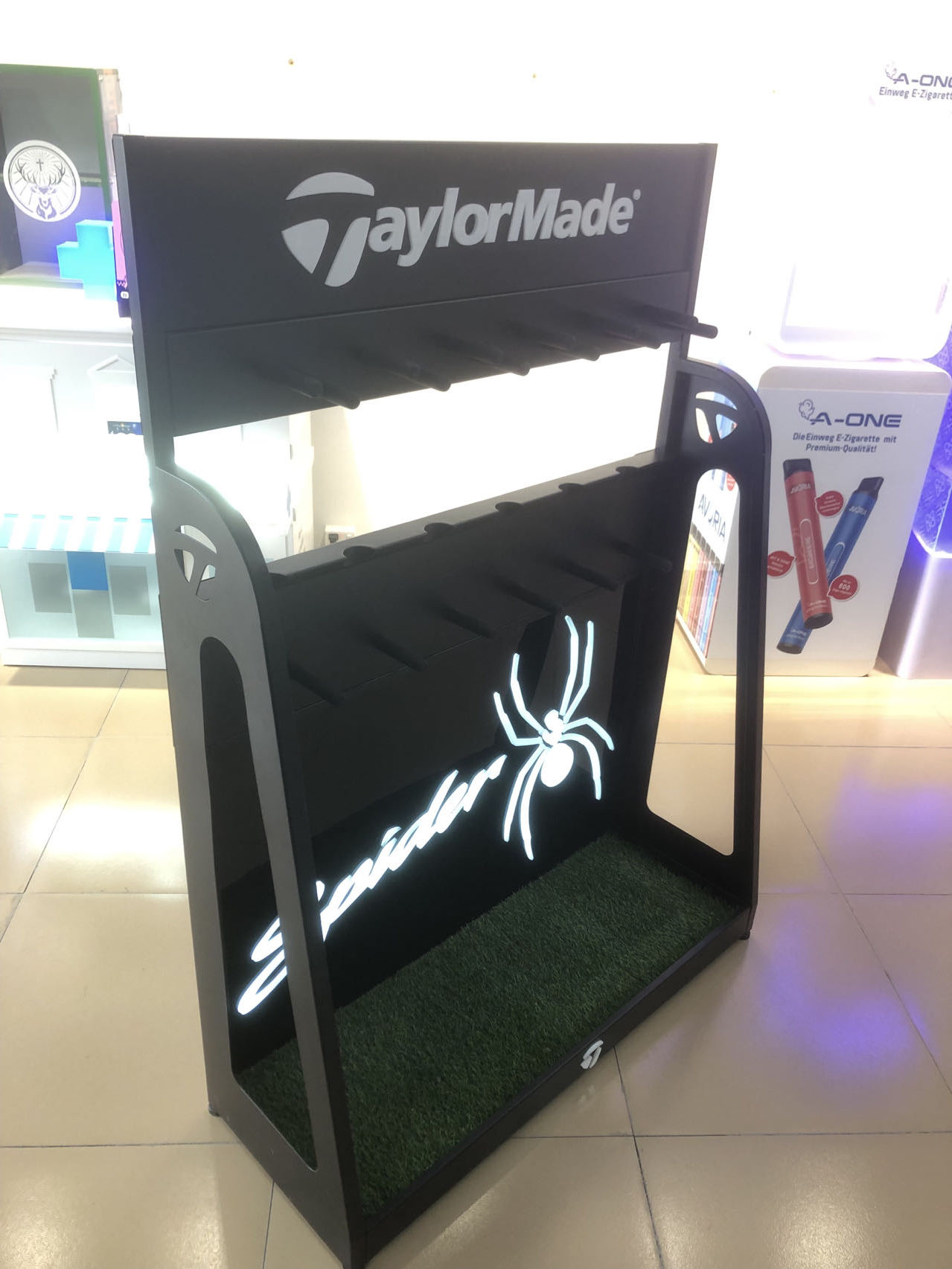 Heavy Duty Multi-functional Golf Club & Pole Display Rack with Square Metallic Shelf for Supermarket Retail Stores — view 4