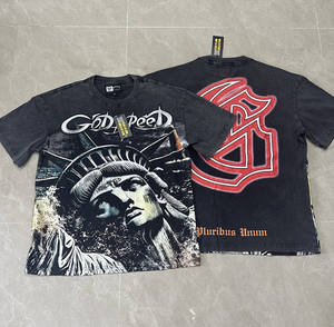 Camisetas de Hombre de Algodón Orgánico Premium OEM, Corte Cuadrado, Estampado Gráfico DTG Personalizado, Estilo Vintage de Alta Calidad - Product Image 2