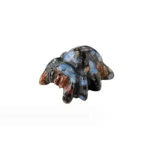 천연 크리스탈 거미 조각 조각 자수정 보라색 형석 원석 광택 가정 장식 동물 장식품