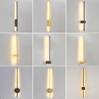 Applique murale linéaire LED noire JACKSUN en acrylique, luminaire mural long 350 °   Lampes murales rotatives filaires pour salon, 100 cm