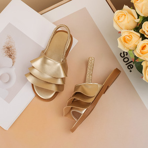 Junld ragazza foglia di loto festa quotidiana scarpe da sposa ragazza sandali da principessa di compleanno di scena accogliente - Product Image 2