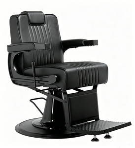 Sillón de Barbería Reclinable para Hombres, Mueble de Salón con Función de Masaje, Material de Cuero para Barbería y Taller - Product Image 3