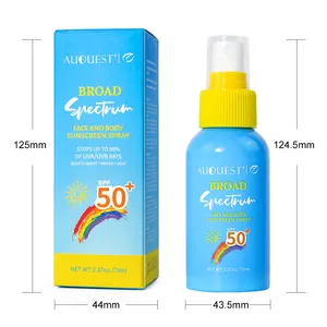 Hot Selling Face & Body Zonnebrandcrème Spray Organische Antioxidant Hydraterende Uv-Bescherming Sunblock Spf 50 Zonnebrandcrème