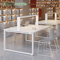 Table de lecture bibliothèque multifonctionnelle avec éclairage en forme de lettre et structure métallique pour salles d'étude scolaires et bureaux – Vente en gros