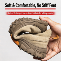 Chaussures de sécurité anti-perforation à semelle intermédiaire en Kevlar, bottes de travail à embout d'acier, antistatiques et antidérapantes pour hommes, directement de l'usine