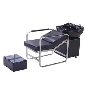 Lit de lavage pour salon de coiffure, Lit de lavage exclusif pour salon de coiffure, Chaise de lavage, Lit de lavage en acier inoxydable, Bac en céramique, Salon de coiffure - Product Image 2