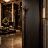 Manija de Puerta de Aluminio con Forma de Rama de Árbol Personalizada, Tirador Dorado de Lujo para Entrada de Villa, Puerta Principal de Museo, Herraje Artístico para Bar