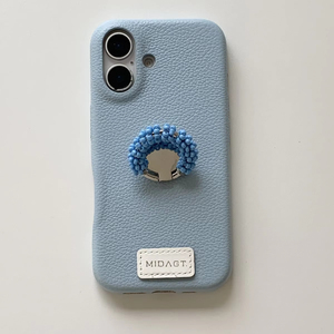 Ngọc Trai Ngón Tay Nhẫn Chủ Bracket Kẹo Màu Tinh Khiết Đơn Giản Phong Cách Ins Trường Hợp Đối Với iPhone 13 Pro 15 14 16 17 Chống Sốc TPU Cover Quay Lại - Product Image 2