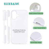 Coques de téléphone personnalisées Subbank Sublimation Blanks pour iPhone 16 Pro, logo personnalisé, revêtement PC 3D, sublimation