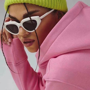 Lunettes de soleil œil de chat de style européen pour femmes, monture PC UV400, petite monture blanche en porcelaine C9, lunettes de protection solaire tendance - Product Image 1