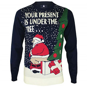 <span class=keywords><strong>Pull</strong></span> de Noël personnalisé de haute qualité, broderie Père Noël, tricot amusant et mignon, col rond, manches longues, <span class=keywords><strong>pull</strong></span> moche - Product Image 3