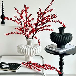 <span class=keywords><strong>Vase</strong></span> en céramique à texture tissée blanc mat, <span class=keywords><strong>vase</strong></span> rustique à deux poignées pour la décoration de style farmhouse - Product Image 3