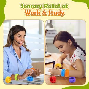 Trẻ em mới đến tự kỷ làm dịu cảm giác đồ chơi cảm giác Tát cảm giác <span class=keywords><strong>Fidget</strong></span> Vòng đeo tay ban nhạc Silicone cảm giác đồ chơi - Product Image 3