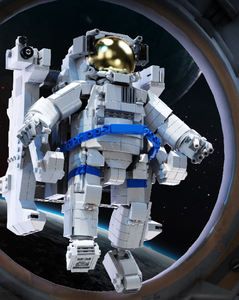 Kinderen Geschenken Ruimte Speelgoed Astronaut Speelgoed Astronaut Kerstdecoratie Levert Educatief Speelgoed <span class=keywords><strong>2</strong></span> Jaar Houten Bouwstenen - Product Image 5