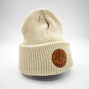 Gorro de Invierno de Punto Acrílico 100% Personalizado de Alta Calidad, Unisex, con Puño, Estampado de Goma en Relieve, Patrón de Camuflaje, para Adultos - Product Image 1