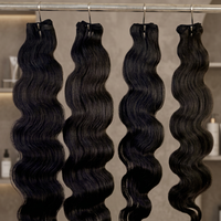 Cheveux humains Remy en vrac, noir naturel, longs, ondulés, tissage de cheveux Remy