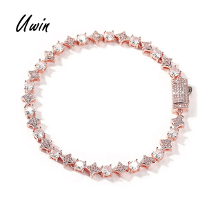 UWIN Bracciale Tennis Iced Out di Alta Qualità con Zirconi 5A da 6mm, Maglie a Stella, per Feste, da Donna e Uomo - Product Image 1