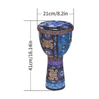 Djembe africain de 8 pouces en gros, motifs artistiques colorés, résistant à l'eau, léger, percussion manuelle, portable pour enfants