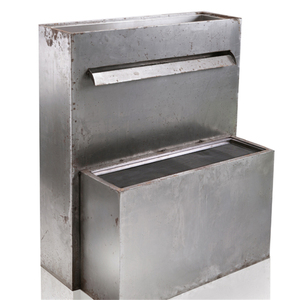 Fontaine murale moderne en acier corten, cascade rectangulaire, ornement de jardin, extérieur/intérieur, finition naturelle - Product Image 4