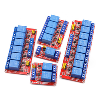Module de relais 1/2/4/8 voies 5V 12V 24V avec isolation optocoupleur, prise en charge des tensions haute et basse, carte d'extension à déclenchement plat