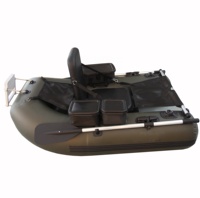 Bateau de pêche gonflable avec poches de rangement, sangles réglables et support pour la pêche à la traîne Kayak à moteur pour la pêche