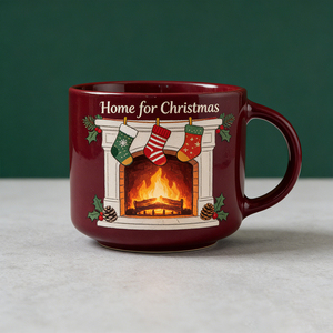 Ensemble de tasses en céramique de Noël - Tasses à café sur le thème du pays <span class=keywords><strong>des</strong></span> <span class=keywords><strong>merveilles</strong></span> hivernales avec <span class=keywords><strong>des</strong></span> motifs de cabane enneigée, de rennes, de cheminée et de flocons de neige - Product Image 4