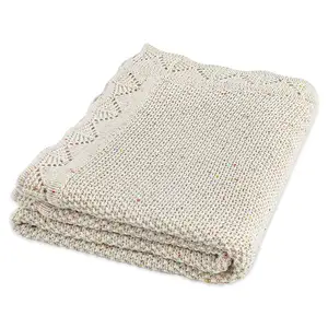 Manufacturer Custom Cotton Baby Blanket Waffle Knit Toddler Soft Warm Breathable Receiving Blanket