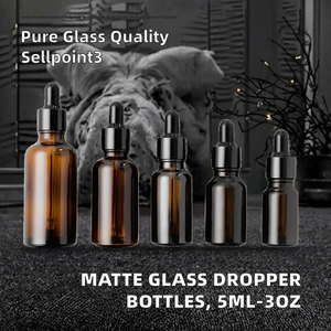 Brown Glass Essential Oil <b>Dropper</b> <b>Bottle</b> for Skin Care Cream Screen Printing 5ml-3oz Sizes Available - Product Image 2