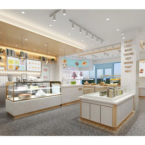 Mostrador de Panadería Moderno Personalizado y Vitrina para Pasteles con Diseño de Tapa de Mármol y Vidrio para Decoración de Panadería - Product Image 4