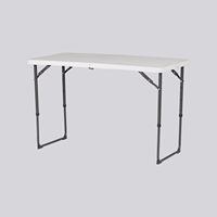Table pliante réglable de haute qualité, blanche, 4 pieds, avec verrouillage, pour événements intérieurs et extérieurs