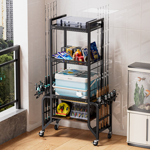 Kim loại cần câu đứng loại lưu trữ giá sàn hiển thị Xe đẩy bảng cho Câu Lạc Bộ hồ bơi phòng khách để sử dụng nhà - Product Image 5