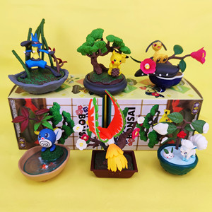 Pokemones Pocket Botanical Re Ment Figurine miniature de collection Pokemones Pocket Bonsai Ensemble complet 6 pièces Jouets en PVC pour enfants Cadeaux - Product Image 2