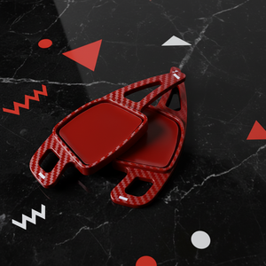 Cubierta de Extensión para Palanca de Cambios de Volante YIQIDA, Kits Interiores de Fibra de Carbono Rojo Brillante para <span class=keywords><strong>Audi</strong></span> A3/A4L/A5/A6L/S4/S7 - Product Image 2