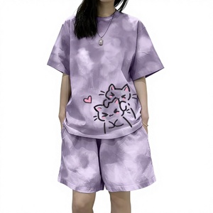 <b>Women</b> Summer Lounge <b>Set</b> <b>T</b> <b>Shirt</b> <b>and</b> <b>Shorts</b> Breathable Lightweight Casual Wear for <b>Women</b> - Product Image 1