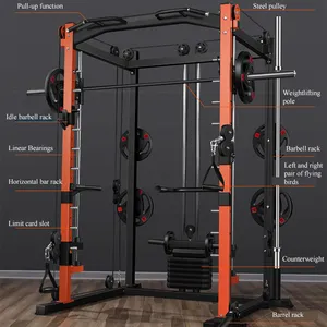 Peralatan Gym multifungsi stasiun Cross Fit Power rak jongkok berat Stack Smith mesin