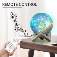 Hadiah Portabel Islami Pemutar Alquran Led, Kontrol Aplikasi 8Gb Sentuh Bulan Lampu Al Quran Pemutar Mp3 Digital Warna-warni Cahaya Speaker Quran