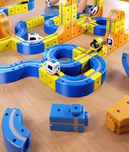 Circuit magnétique polyvalent en forme de cube, blocs de construction magnétiques à assembler, train électrique, voiture sur rail anti-gravité, jouet pour enfants - Product Image 1
