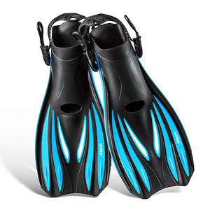 Freediving Fins Open Heel Adult Swimming Training Fins Black Unisex For Pool And Sea Diving - Product Image 2