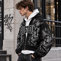 Sweat à capuche personnalisé avec imprimé ange en strass pour homme, style streetwear Y2K, 400 g/m², double couche, pour ligne de vêtements