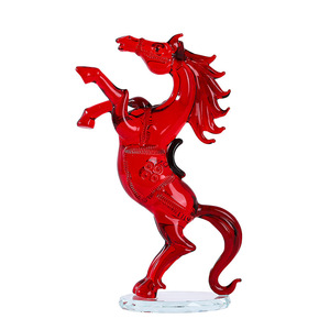 Ornement de cheval en verre cristal Darz, couleur rouge, design gravé, décoration d'intérieur, cadeau de bureau - Product Image 4