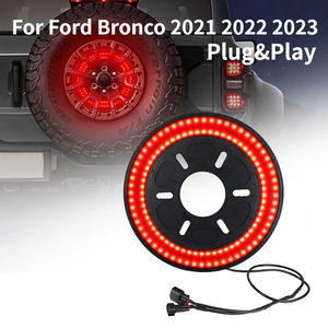 Luz de freno trasera de neumático de repuesto rojo LED para 2021 2022 2023 <span class=keywords><strong>Ford</strong></span> <span class=keywords><strong>Bronco</strong></span> Offroad <span class=keywords><strong>2</strong></span>/4-Door Plug & Play Luz de rueda de repuesto - Product Image 4