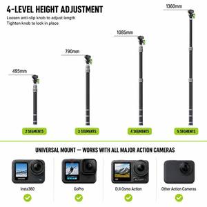 Soporte Profesional Giratorio 360° con Triple Ventosa para Coche y <span class=keywords><strong>Palo</strong></span> Selfie <span class=keywords><strong>Invisible</strong></span> para Insta360 X4 X3 <span class=keywords><strong>GoPro</strong></span> Hero 13 12 Vlogging - Product Image 3