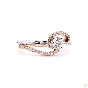 Bague en or diamantée moderne pour femme, élégante, luxueuse, cadeau de fiançailles, de mariage, bijoux fins, magnifique brillance - Product Image 2