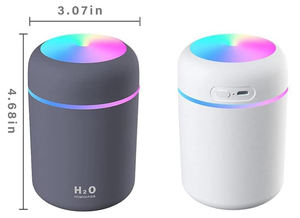 Vente en gros 2025 – Mini humidificateur portable à LED 300 ml avec pulvérisation de brume, double diffusion d'huiles essentielles aromatiques, diffuseur USB pour voiture - Product Image 2