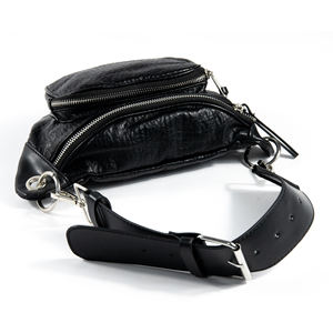 Vente directe d'usine ceinture sacs banane en cuir Pu sport sac de taille élégant sac de ceinture noir - Product Image 2