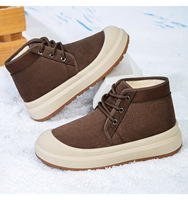 Nouvelles chaussures d'hiver pour hommes, bottes Martin, semelle épaisse antidérapante, bottes de neige, chaussures décontractées en coton doublées, confortables et chaudes pour l'extérieur