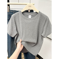 Zuidoost-Aziatische grensoverschrijdende lente-zomer plus-size loszittende casual stijlvolle T-shirt met ronde hals en normale schouderlijn
